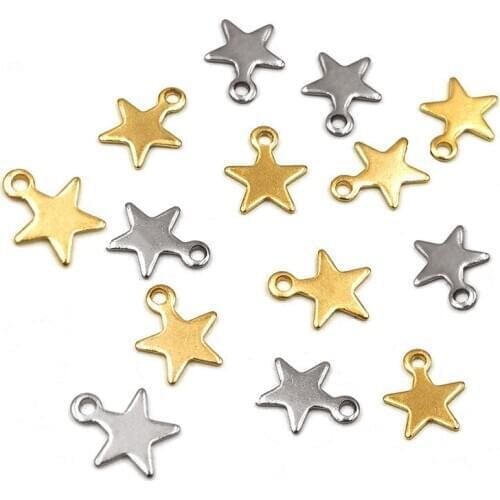 50pcs/lot 13x10mm Metal Star Charms Pendants 3 Colors DIY Tiny Star Charm Star Pendant For Jewelry Making wholesale