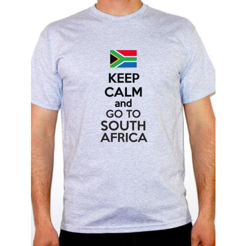 2019 Fashion Casual Men T-Shirt Keep Calm And Go To South Africa African Fun Novelty Themed Mens T-Shirt