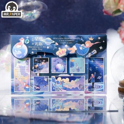 Mr.paper 2 Designs Ins Style Starlight Travel Series Creative Multicolor Dot Handbook DIY Decoration Material Sticker