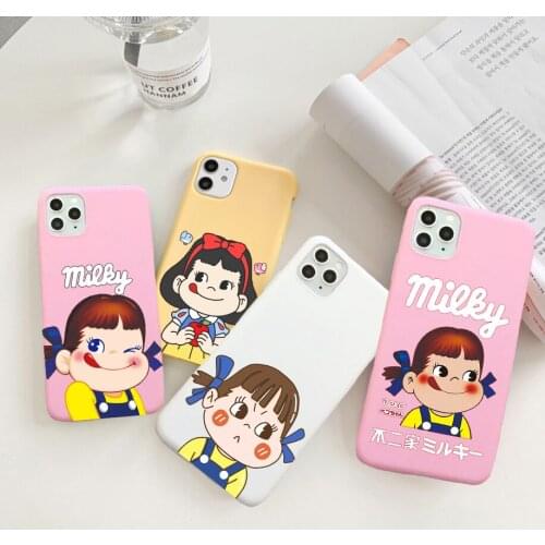 Peko Milky Girl phone case For iPhone 11 12 Pro XS MAX XR X 7 8 6Plus SE 2021 Candy Soft Silicone Phone Cover Bag