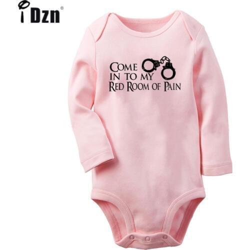 Come In To My Red Room of Pain Design Newborn Baby Boys Girls Outfits Jumpsuit Print Infant Bodysuit Clothes 100% Cotton Sets
