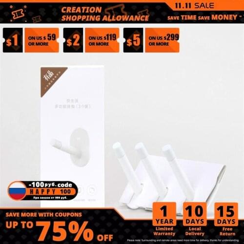 Xiaomi 3Piece HL Wall Hooks Little Adhesive Multi-function Hooks/Wall Mop Hook Strong Bathroom bedroom Kitchen 3kg max loa