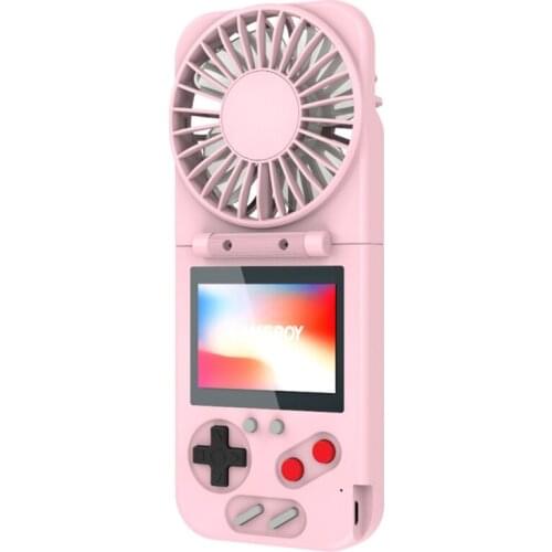 New handheld game console, folding fan, USB charging, home game console, mini fan, color screen game console