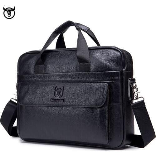 New Luxury Cow Genuine Leather Business Mens Briefcase Male Shoulder Bag Real Leather Men Messenger Bag Travel Computer Bag
