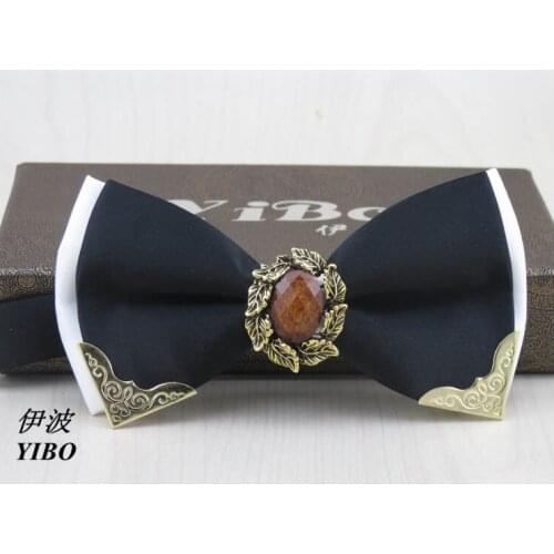 New Style Bowties Novelty Metal Bow Tie White and Black Men Ties Designers Fashion Party Wedding Dress Accessories