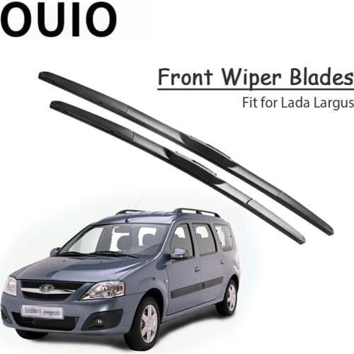 OUIO 1Set Rubber Car Front Wiper Blade Kit Auto For Lada Largus 2017 2016 2015 2014-2012 Windscreen Original Wiper Accessories