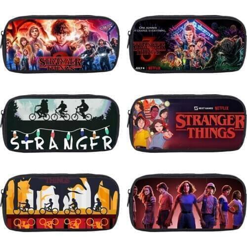3D Stranger Things 3 Pencil Box Holder Boys Girls School Case Children Kids Cartoon Bag Women Cosmetic Cases Stationery Storage