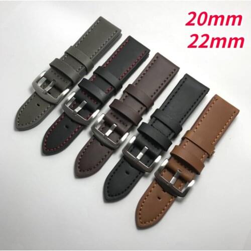 Leather Strap for Samsung Galaxy Watch4/Classic Watch3 Band Active 2 Gear S3 22/20mm Bracelet Stitch Design Watch Replacement