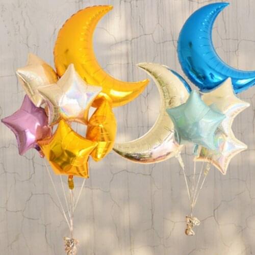 Christmas Star Balloon Birthday Party Moon Balloon String Decoration Wedding Celebration Wedding Room Floating Balloon Set