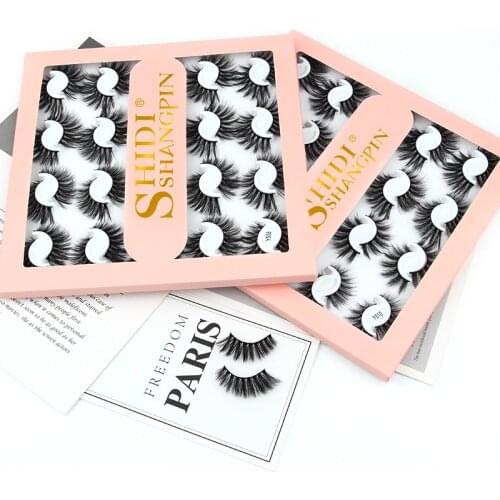SHIDISHANGPIN 5/10/20 Pairs Fluffy Dramatic False Eyelashes Natural Long 3D Mink Lashes Extension Soft Thick Faux Cils Wholesale