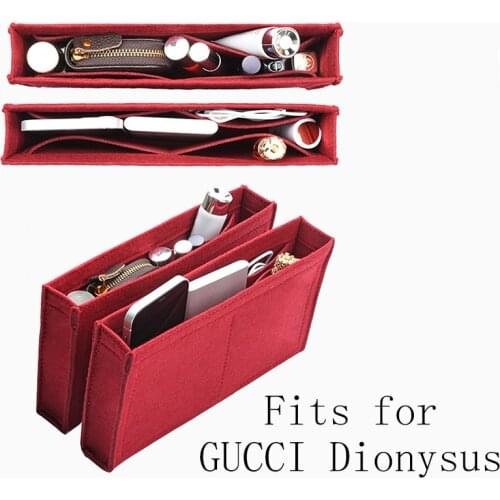 Insert Bag Organizer for Double G Dionysus 20 25 28 31 cm GG Makeup Handbag Organizer Inner Purse Portable Cosmetic Inside Bags
