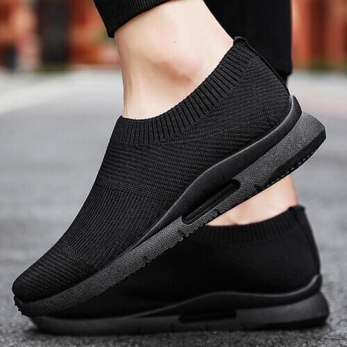 Light Weight Man Sneakers Sock Shoes Men Summer Sneakers Men Sports Mens Running Shoes Sport Men Black Knit Jogging GMB-0501