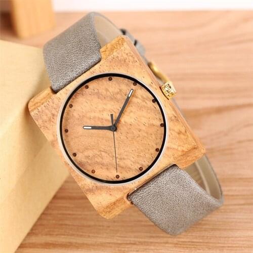Ultra-Light Creative Wood Lady Wristwatch Quartz Minimalism Design Leather Top Gifts Item Clock for Young Lady Girls reloj