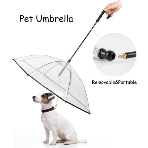 Umbrella Dog Waterproof Cat Dog Umbrella Removable Hyena Artifact Dog Walking Waterproof Clear Cover Leash Pet Umbrella Portable