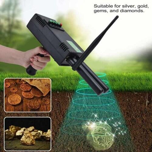 Integrated Metal Detector 1200m Underground Gold Silver Copper Gems Finder Searching Tool Black