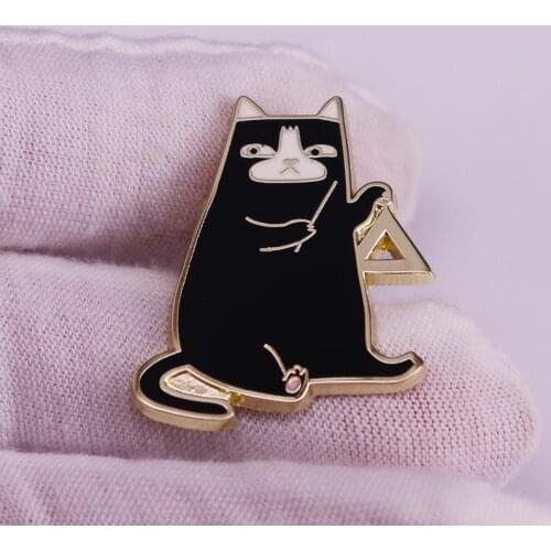Halloween cat hard enamel pin