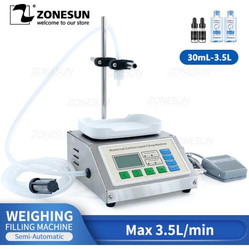 ZONESUN ZS-DP611W Semi automatic Liquid Weighing Filling Machine Single Head Beverage Water Bottle Essential Oil Perfume Filler