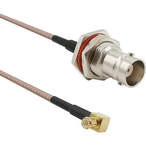 1PCS BNC Female Jack to MCX Male Plug Right Angle 90 Degree RG316 Coaxial Cable RF Adapter Antenna Extension 15CM