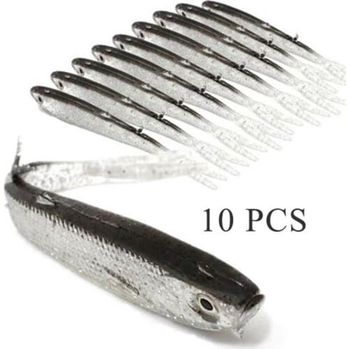 10pcs Soft Fishing Lures Silicone Bait 7.5cm for Fishing Shad Swimbait Wobblers Artificial Tackle Soft Fly Fishing Lures Bait