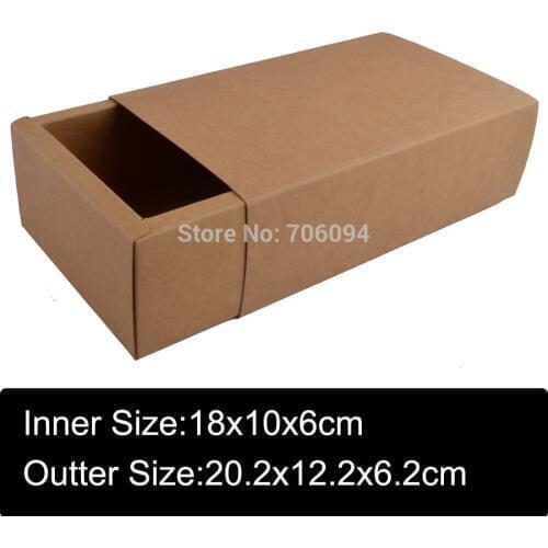 20.2x12.2x6.2CM,20pcs kraft drawer paper box Brown kraft handmade gift boxes,Essential oil packing box,custom box logo