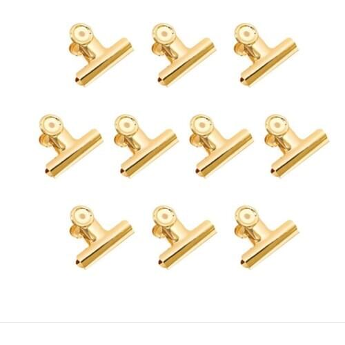 30 Pack 1 Inch Small Bulldog Hinge Clips, Metal Binder Paper Clips File Paper Money Clamps for Tags Bags, Shops, Office and Home