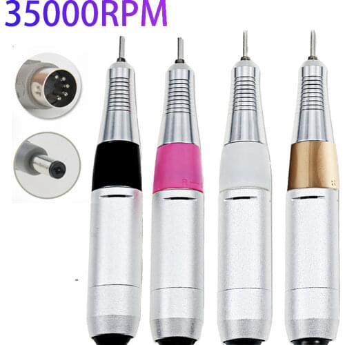 4 Colors 35000RPM Aluminum Alloy Nail Drill Handle Handpiece General Motor Socket Upgraded Automatic Voltage Adaptation Handle