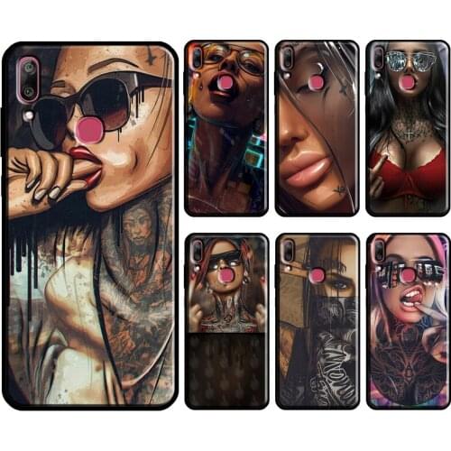 Sexy Sleeve Tattoo Girl Phone Case For Huawei Y9S Y7A Y5P Y6P 2020 Y5 2017 Y6 Y7 Prime 2018 2019 Nova 2 5T Coque