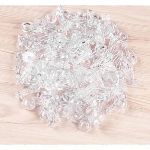 100pcs Plastic Glass Panel Retainer Clips Clear Mirror Holder Clips for Cabinet Door Glass Panel Clips Mirror Cabinet Fix Clips