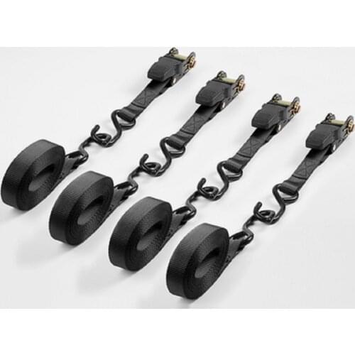 25MM,1",800KGX2M-5M ratchet tie down with S hook cargo lashing shipping package strap shipment belt load binder assembly sling