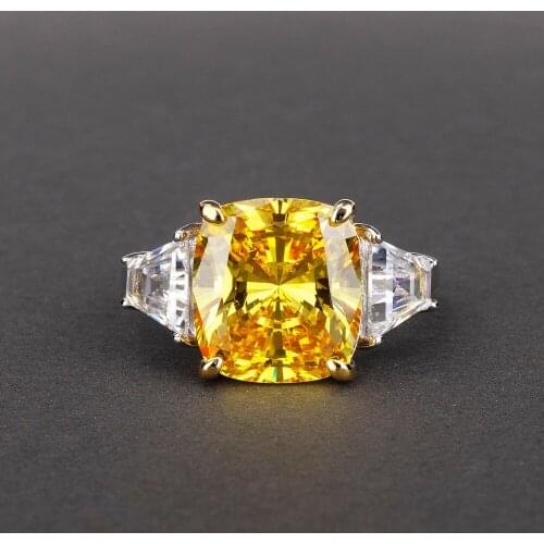 S925 sterling silver oblong 11 carat upscale custom personalized square atmosphere ring for women wedding jewelry