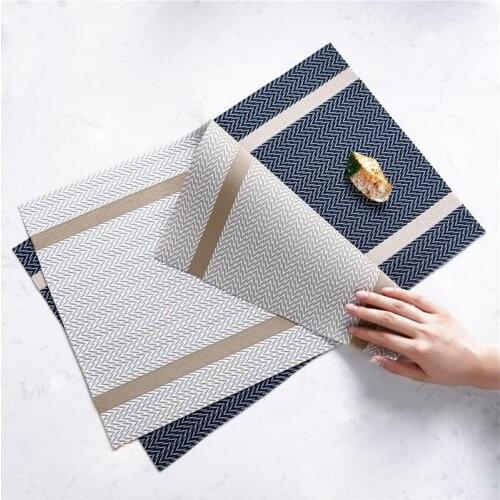 30x45cm Waterproof Striped Placemat for Dining Table Anti-skid Table Decoration Mat for Kitchen Living Room New Year Home Decor