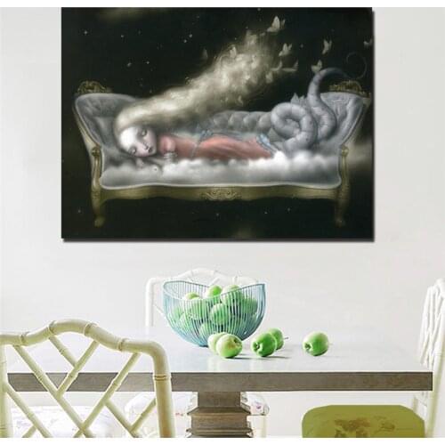 Beautiful Nightmare Nicoletta Ceccoli Poster Oil Painting On Canvas Wall Art Modern Pictures Bedroom For Living Room Home Decor