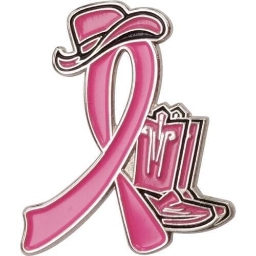 Breast Cancer Awareness Cowgirl Boots Sneaker Shoe Running Walking Motorcycle Pink Ribbon Lapel Pins