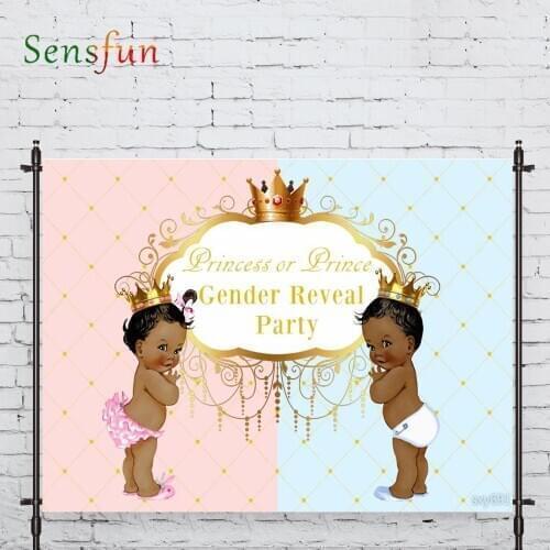 LEVOO Photography Background golden Frame Crown Gender Reveal Background Photobooth Photo Studio Shoot Prop