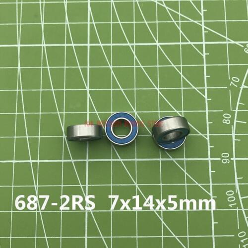 2019 Limited New Axk 10pcs 687-2rs Rubber Sealed Deep Groove Ball Bearing 687 687rs 7x14x5 Miniature Steel Bearings 7*14*5 Mm