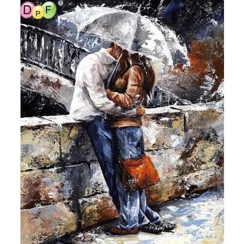 DIY Couple under the umbrella full square diamond painting cross stitch needlework diamond embroidery home decor mosaic kits