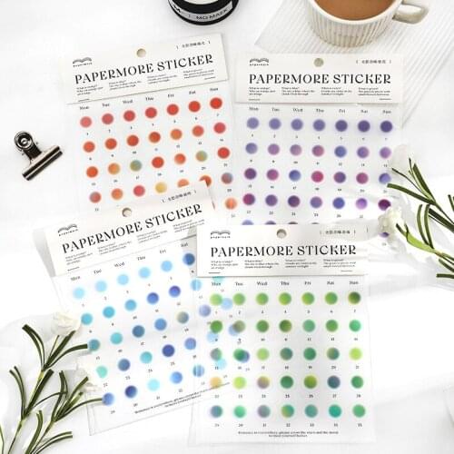 Pet Stickers Round Dot Stickers for Diary Decoration Diy Labels Photo Scrapbook Planner Light and Shadow Afterglow Series