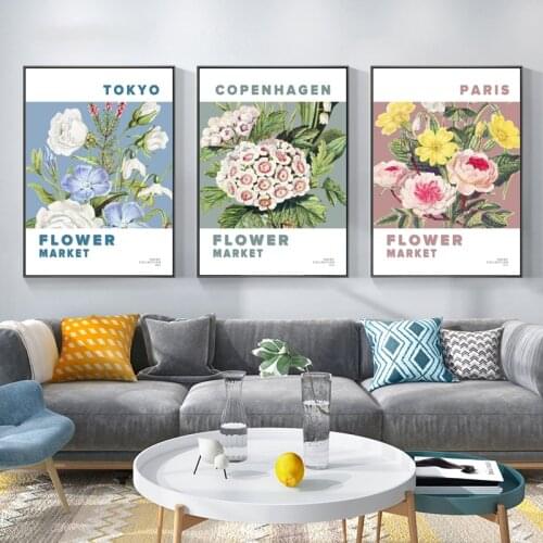 Flower of City Decor Picture Canvas Painting Abstract Modern Home Decor Wall Art Poster Scandinavian Print for Dormitory Design