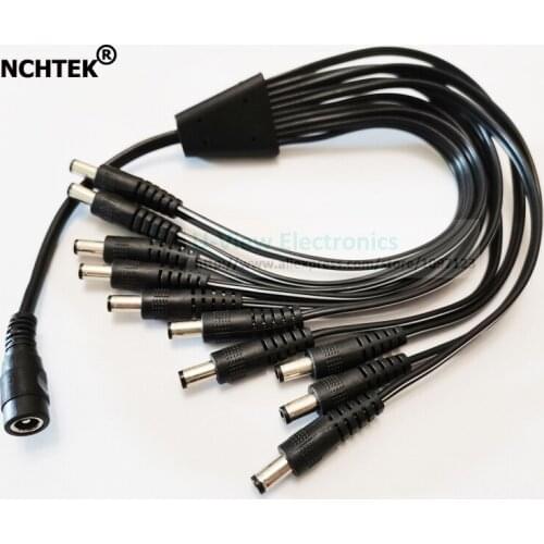 NCHTEK DC 1 Female to 10 Male Power Splitter Adapter Cables For CCTV Camera/Free Shipping/1PCS