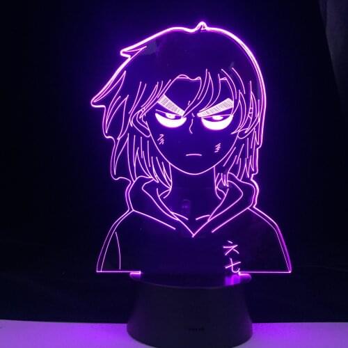 Anime Scissor Seven Nightlight Fans Bedroom Decoration Holiday Birthday Gifts Remote Control Colors Table Light