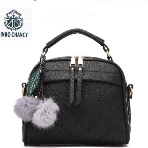 2018 new hair ball decoration ladies Messenger bag shoulder bag ladies handbags shoulder diagonal package wild ladies bag