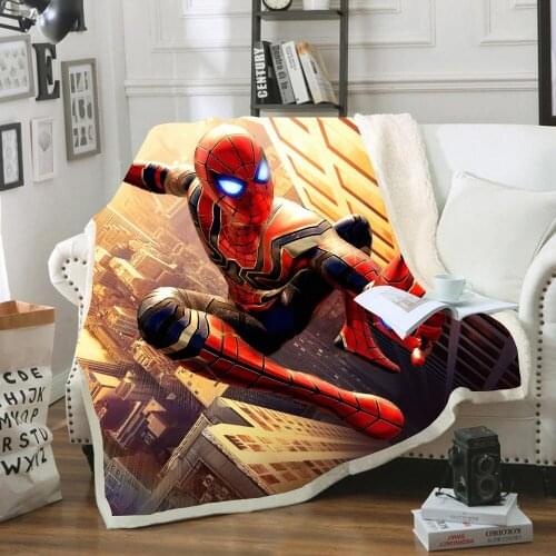 Disney Spiderman Blanket Warm Cosy Sherpa Winter Covering Throws on Bed Crib Couch Home Decor Gift for Baby Boys Children Kids