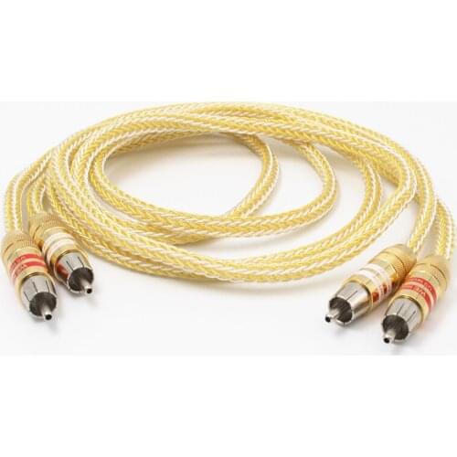One Pair Multicolor Oxygen-free Copper RCA Cable for HiFi Amplifier CD Player