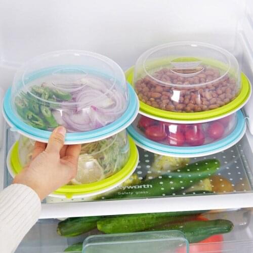 1PCS Plastic Microwave Plate Cover Clear Steam Splatter Food Wraps Reusable Silicone Food Fresh Keeping Sealed Covers