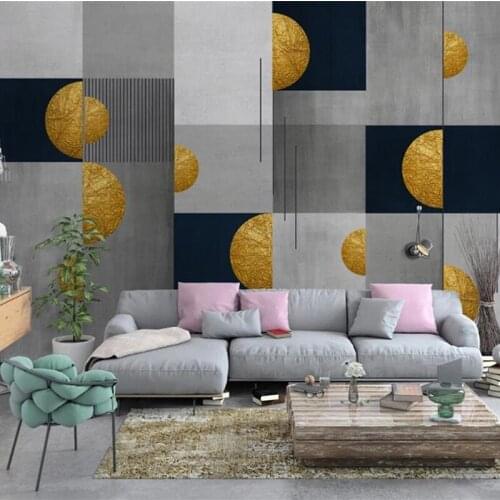 Custom 3D Photo Wallpaper Murals Modern Creative Abstract Golden Geometric Pattern Wallpapers For Living Room Sofa TV Background