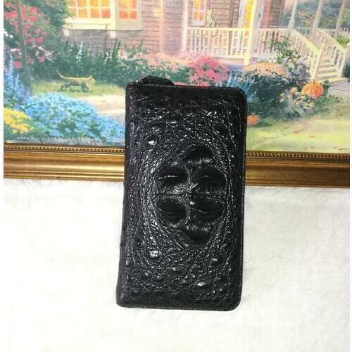 Top Luxury Quality Genuine/Real Crocodile Skin Leather Men Wallets Men Ctutch Alligator skin bank card license holder case