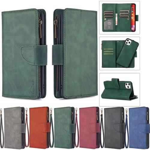 Luxury Flip Wallet Leather Case For Samsung Galaxy A12 A10 A21S A40 A50 A51 A52 A71 S10 S20 Plus Ultra Zipper Funda Cards Coque
