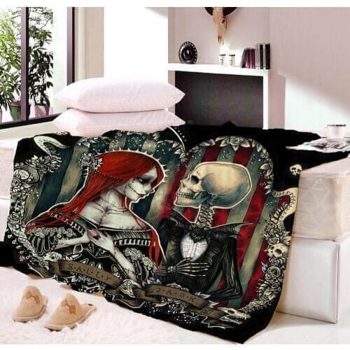 Custom 3D Printed Sweet Couple Blanket Soft Velvet Plush Lunch break blanket Bedsheet Comfortable Printed Soft Throw Travel