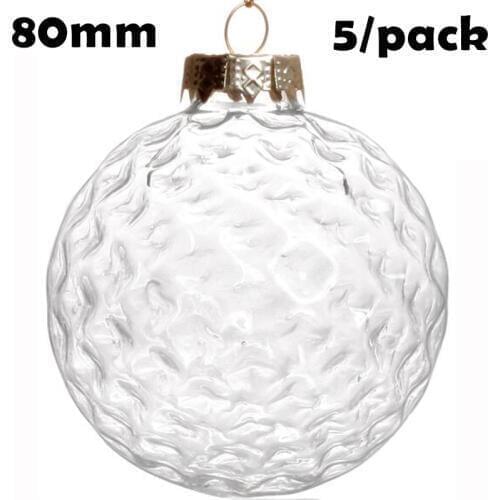 Promotion - 5/Pack, DIY Paintable Christmas Xmas Decoration Ornaments 80mm Glass Golf Ball