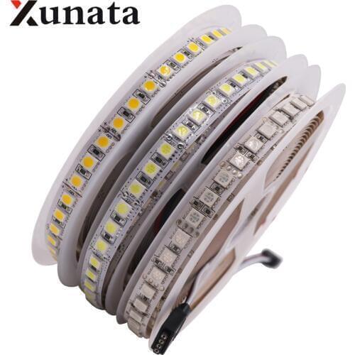 5050 RGB LED Strip 12V 24V 120Leds/m White/Warm White/RGB Flexible LED Light Strip Kitchen Decorations for Home 60LEDs/m 5m/lot